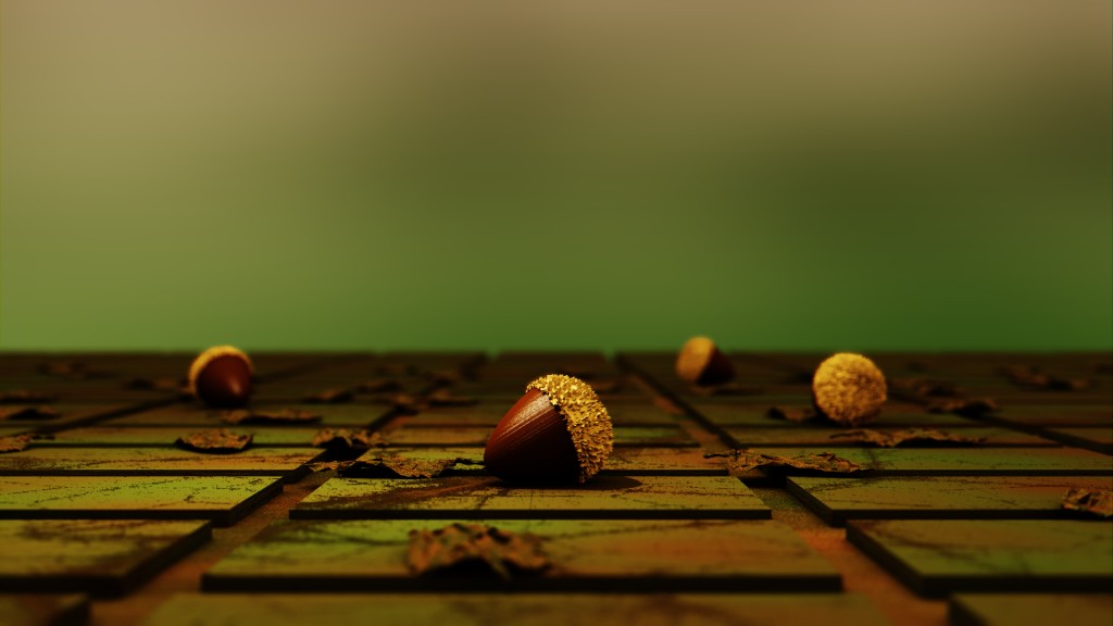 Acorn and fallen leaves preview image 1